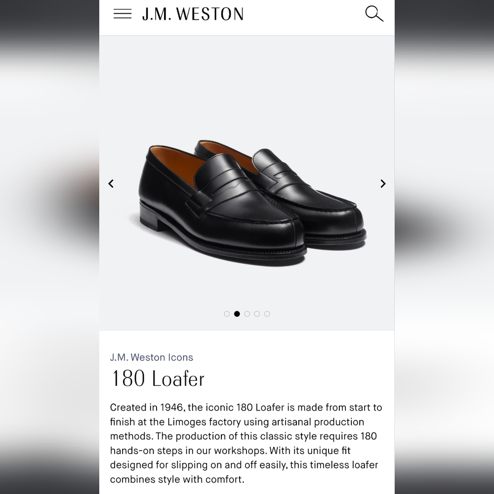 Classic J.M Weston Black Penny Loafers - Picture 15 of 16
